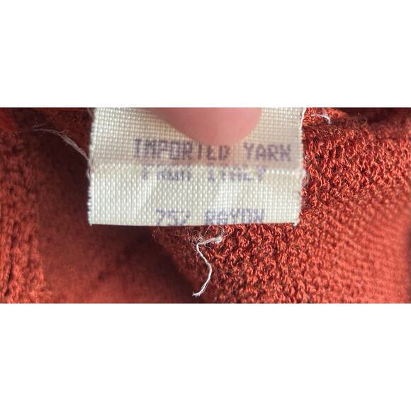 John Patrick Red Cardigan Hand Loomed - Picture 5 of 8